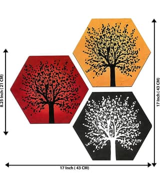 Indianara Hexagon Paintings MDF Painting Without Frame