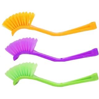 Multipurpose Plastic Cleaning Brush 3pcs Heavy Duty Scrub Brush for Kitchen, Bathroom Household Cleaning