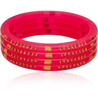 LUV FASHION Magenta plastic Designer Bangles view 2