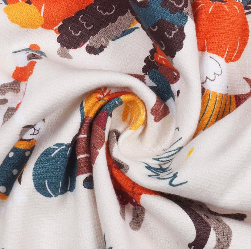AIRWILL, 100% Cotton Designer Printed with One Side Terry Weaved Woven Wash Basin Towels, Hanging Typed - Design, Sweater Weather Wild Theme - Pack of 2 pcs view 5