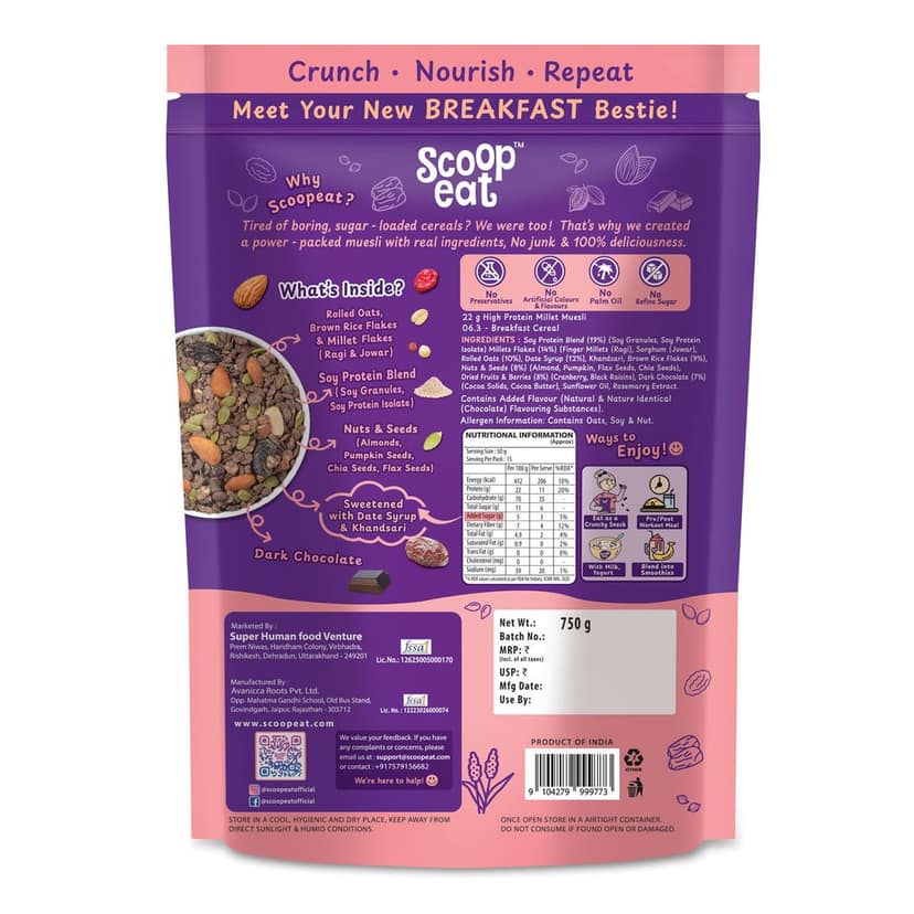22gm High Soy Protein Muesli- 750gm view 2