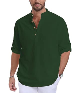 UNI VIBE Black Cotton Men's Shirt Style Kurta ( Pack of 1 )