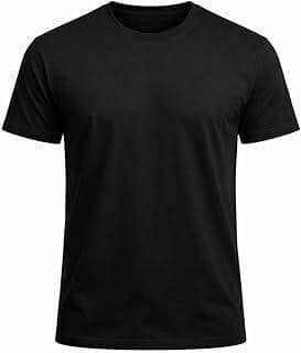 Men's Classic Black Crew Neck T-Shirt - Minimalist Design