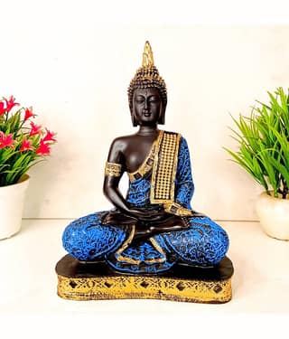 Fashion Bizz Handcrafted Meditating Samadhi Buddha Decorative Showpiece - 22 cm