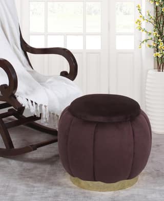 Shadowkart Pouffes Sitting Stool for Living Room, Make up Table Mudda Puffy Wooden Ottoman Stools, Pouffe Footstool, Poof for Room Decoration & Dressing Table, 16x16x18 Inch
