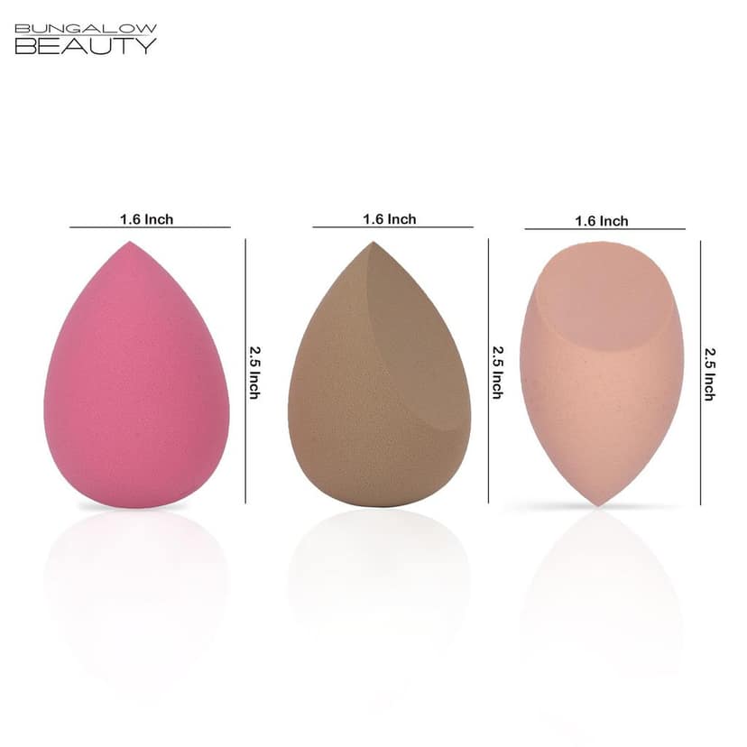 BUNGALOW BEAUTY Makeup Blending Set, 3 Pieces - Reusable | Beauty Makeup Sponge | Foundation Blender Sponge | Easy to clean I Latex-free I Suitable for Sensitive Skin view 4