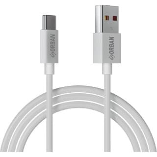 Orban USB Type-A to Type-C 45W Fast Charging Cable Durable PVC Mold 1.2M Length High-Speed Data Transfer (White)