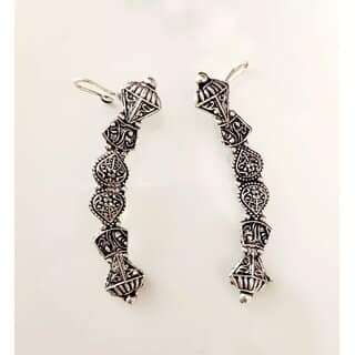 Oxidized silver plated pink stone maangtika Earcuff Combo (set pack of 1) view 2