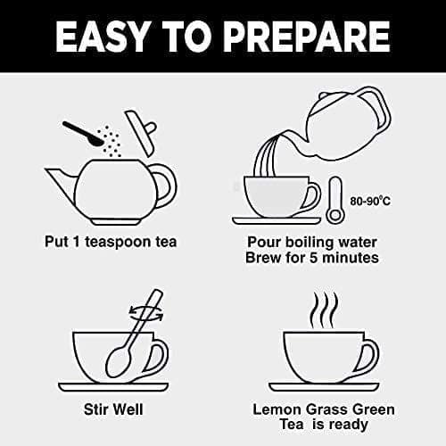 Golden Tips Loose Leaf Lemongrass & Green Tea, Detox & Soothing Herbal Tea, Antioxidant-Rich, Digestion & Immunity Boost, Aromatic, Light & Refreshing (250 Gram, 120 cups) view 5