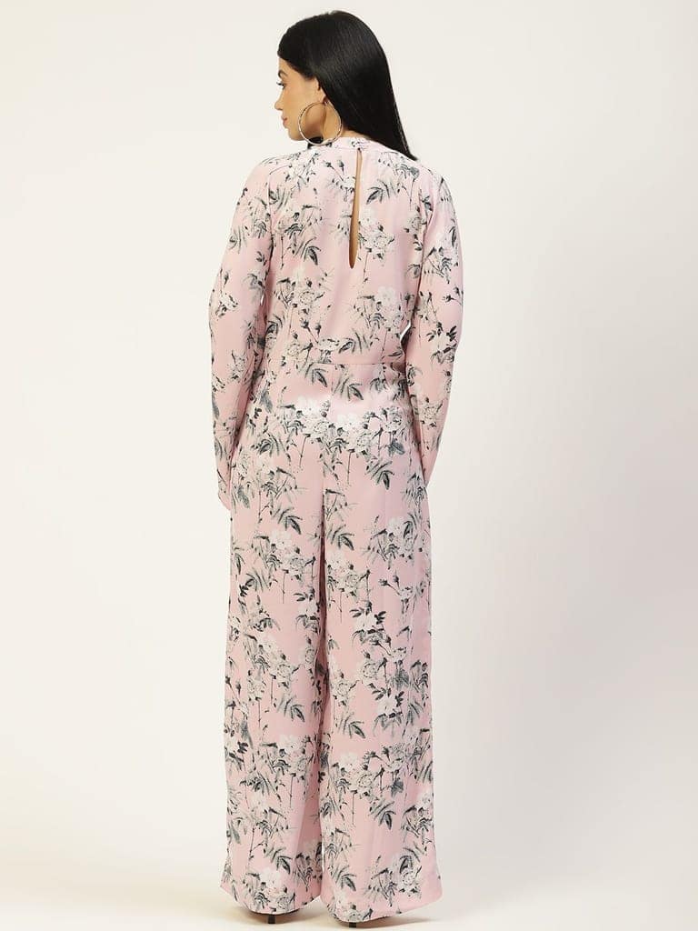 Pink & Grey Printed Basic Jumpsuit view 4