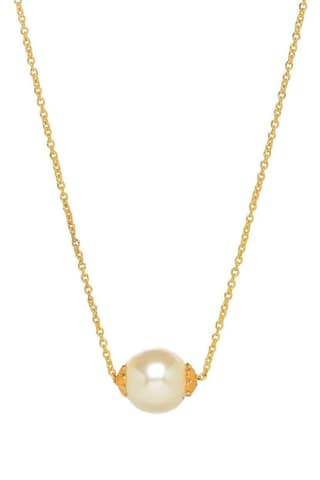 Aarohi13 SINGLE PEARL CHAIN NECKLACE WITH EARRING FOR WOMAN