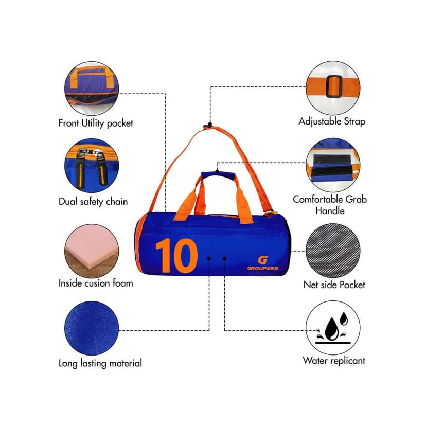 GROUPERS Combo Set of Duffle Polyester Bag with GloveslDuffle Bags Travel view 4