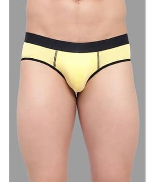 Bruchi Club Pack of 1 Cotton Briefs For Men's ( Yellow )