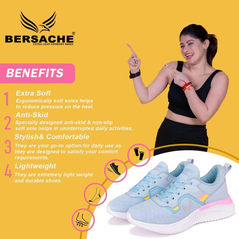 Bersache Premium Sports ,walking,Gym,cricket, Trending Running Shoes For Women's view 2