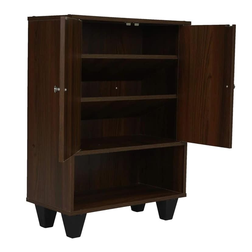 Wood Shoe Rack with 4 Shelves Storage for Living Room Home Wooden Shoe Cabinet Storage for Home view 2