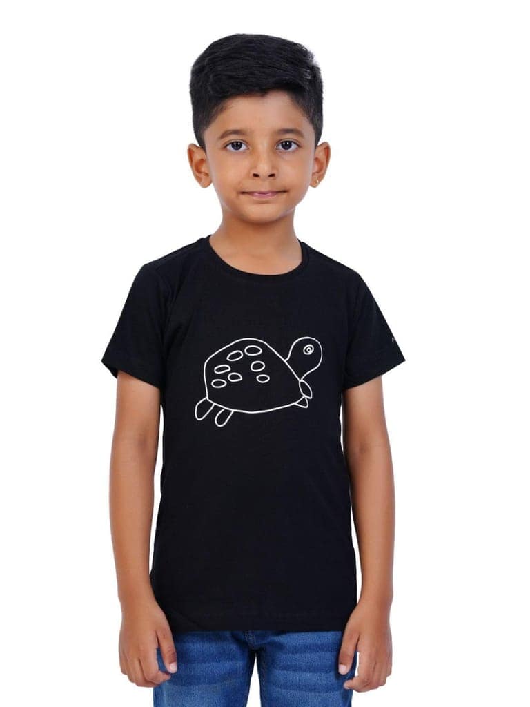 AIR GARB Boys Round Neck Printed Cotton T-shirt for 8-10 Years - Pack of 2 (K810-CB-TBL) Multicolour view 3