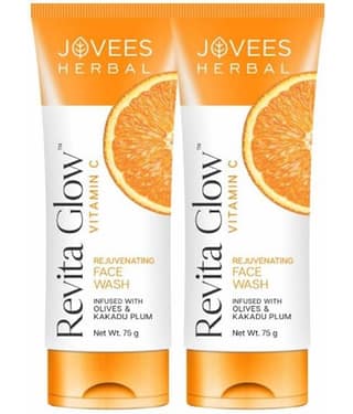 Jovees Herbal Revita Glow Vitamin C Face Wash For Skin Brightening & Hydrates Skin 75g (Pack of 2)