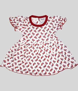 INFANT Pack of 1 Baby Girls Cotton Frock ( Red )