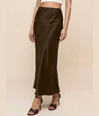 Addyvero Brown Satin Women's A-Line Skirt ( Pack of 1 )