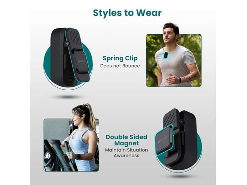 Portronics Talk Four 2W Wearable Bluetooth Speaker with Mic, Magnetic, Spring Clip-On, Upto 10Hours Playtime, IPX5 Water, Dust Resistant, Bluetooth 5.3v, Big Buttons, Portable Speaker with Microphone view 3