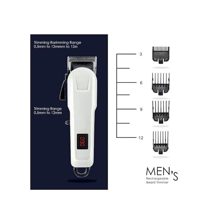 KM-809A Hair Clipper Cordless Trimmer for Men With Guide Combs, LED Display, Rechargeable Cutting Machine and Complete Grooming Accessories view 3