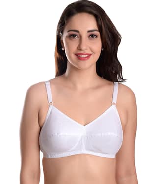 Featherline Pack of 1 Cotton Non Padded Everyday Bra For Women ( White )
