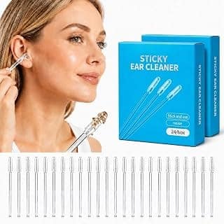 24 Pcs Reusable Ear Cleaner - Soft Silicone Adhesive Sticky Ear Cleaner Tool Set For Ear Cleaning, Washable Resin Tip Ear Wax Removal Tool Ear Cleaner Stick Or Adults Children