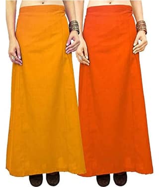 Perfect cloth store Multicoloured Cotton Petticoat - Pack of 2