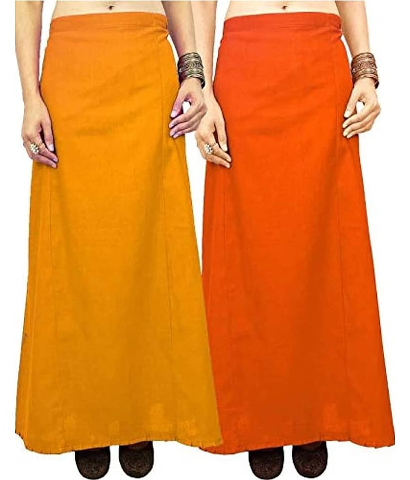 Perfect cloth store Multicoloured Cotton Petticoat - Pack of 2