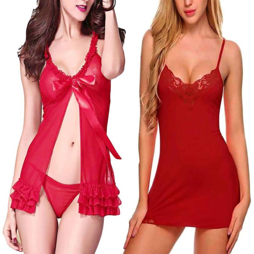 Babydoll Nightdress with panty Pack 2 Combo view 8