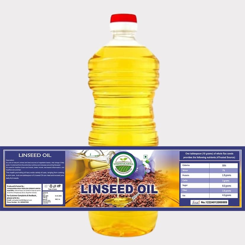 Pure Linseed Oil 3 Ltr (Pack of 3 1 × Ltr) by Vishwakarma – Healthy Cooking, Made by Farmers view 5