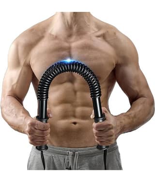 HORSE FIT Power Twister Bar |20kg- Upper Body Exercise for Chest, Shoulder, Forearm, Bicep and Arm Strengthener | arm Exercise Equipment | arm Strength Equipment | Hand Gripper