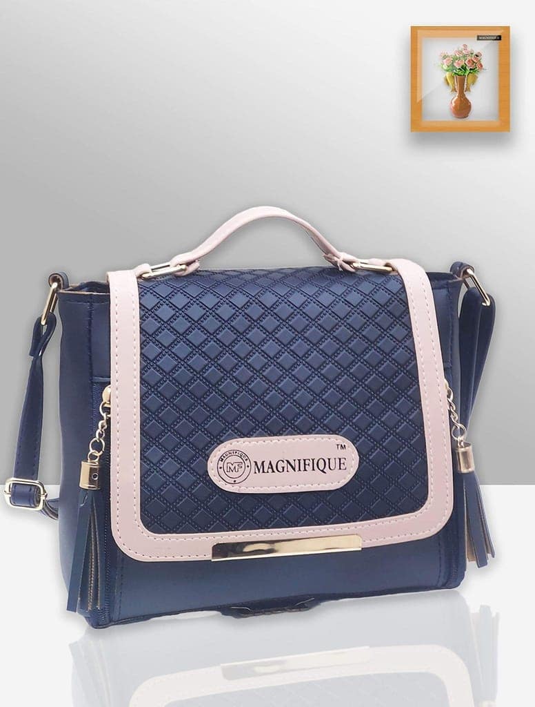 Magnifique Women's Hand/Sling/Side Bag/purse Polyurethane Western (Blue) view 2