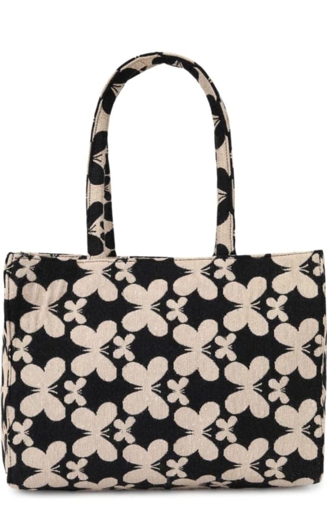 Butterfly Print Canvas Tote Bag, Small
