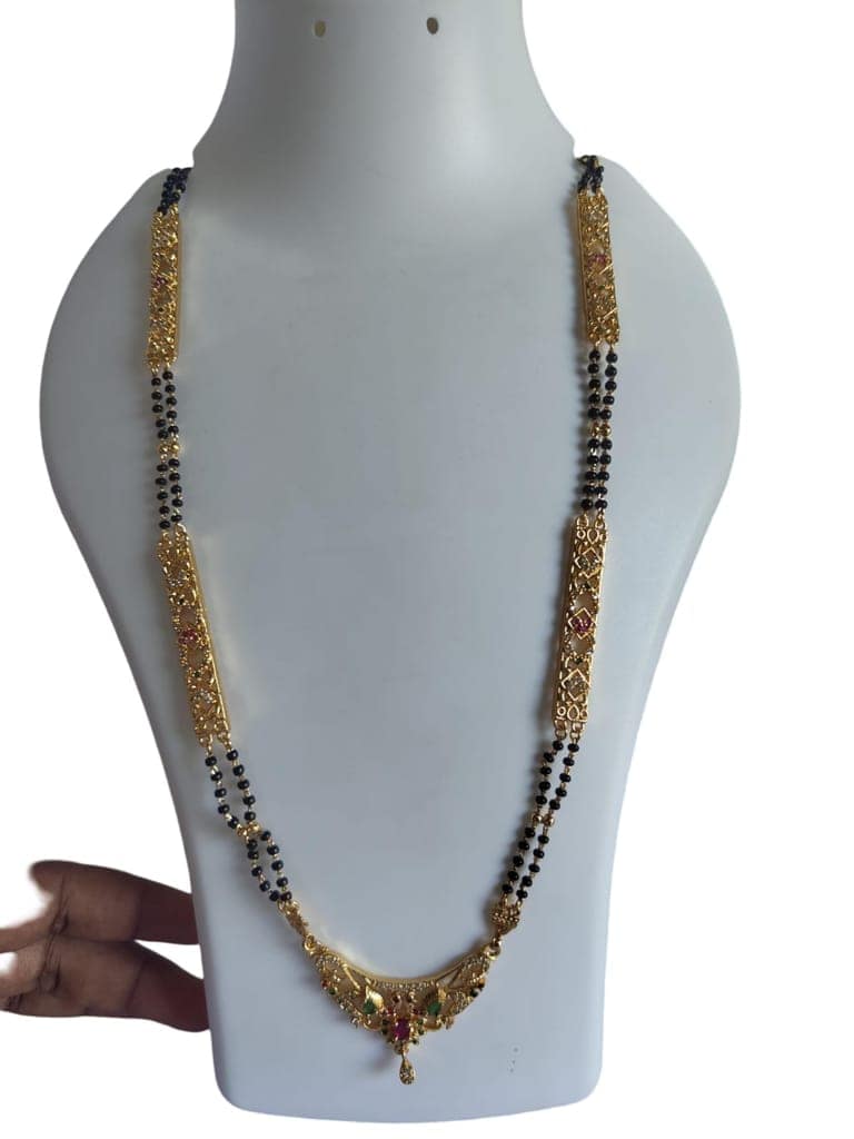 Gold Plated Traditional Long Mangalsutra for Women view 3