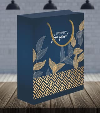 Premium 200 GSM Matt Lamination 3D Leaves Paper Gift Bags, Ideal for Birthday Return Gifts, Wedding Gifts, & Gifting on Special Occasions (Size: 12.5 x 10.25 x 4 inch) - 12