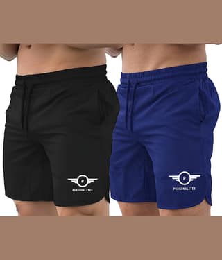 PERSONALITEE Multicolor 2 Polyester Blend Men's Shorts ( Pack of 2 )
