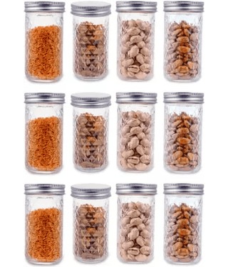 CROCO JAR Glass Silver Food Container ( Set of 12 )
