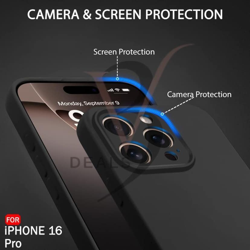 V3Deals Liquid Silicone Case Compatible for iPhone 16 Pro, Soft Microfiber Lining, Soft Protection, 6.3 Inch, Camera Bump Protection | Shockproof Slim Matte Back Cover Thickness view 5