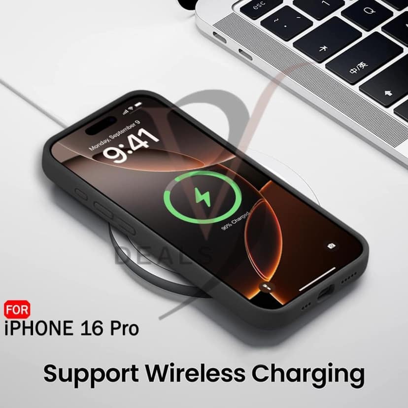 V3Deals Liquid Silicone Case Compatible for iPhone 16 Pro, Soft Microfiber Lining, Soft Protection, 6.3 Inch, Camera Bump Protection | Shockproof Slim Matte Back Cover Thickness view 7