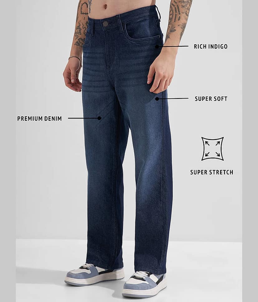 Highlander Relaxed Solid Men's Jeans - Blue ( Pack of 1 ) view 2