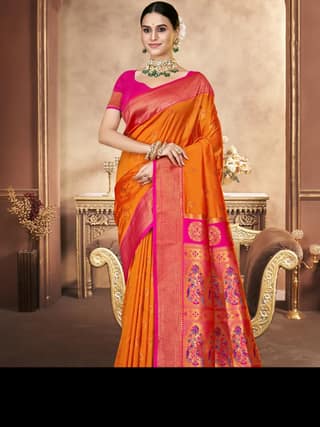 Orange Silk Saree
