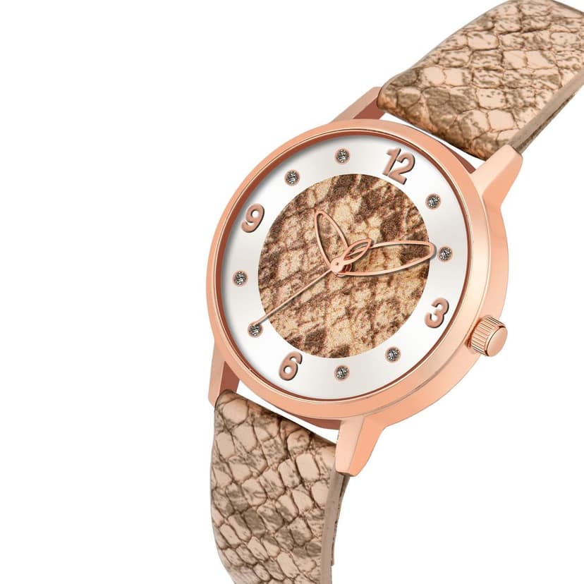 Loretta MT-362 Beige Leather Belt Slim Dial Women & Girls Watch view 2