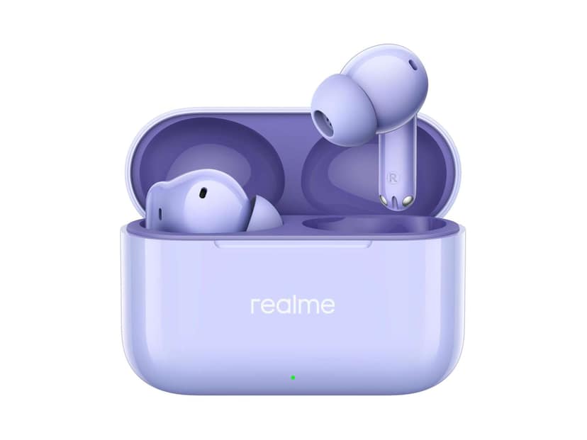 Realme Buds T200 True Wireless Earbuds with Hi-Res Audio, 12.4mm Dynamic Bass Drivers, 32 dB ANC, Quad Mic, 45ms Latency, Upto 50 Hrs Playback - Dreamy Purple
