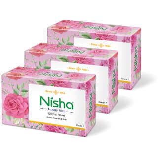 Nisha Luxury Soap Bar Pure Glycerin & Primrose 100g Each, Pack of 3 (3 x 33.33 g)