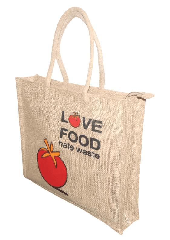 Eco-Friendly Jute Tote Bag - Love Food, Hate Waste view 2
