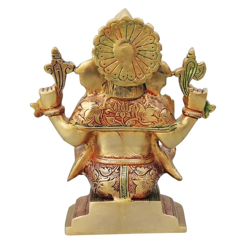 Brass Showpiece Ganesh Ji God Idol Statue (BSMAS1063 G) view 3
