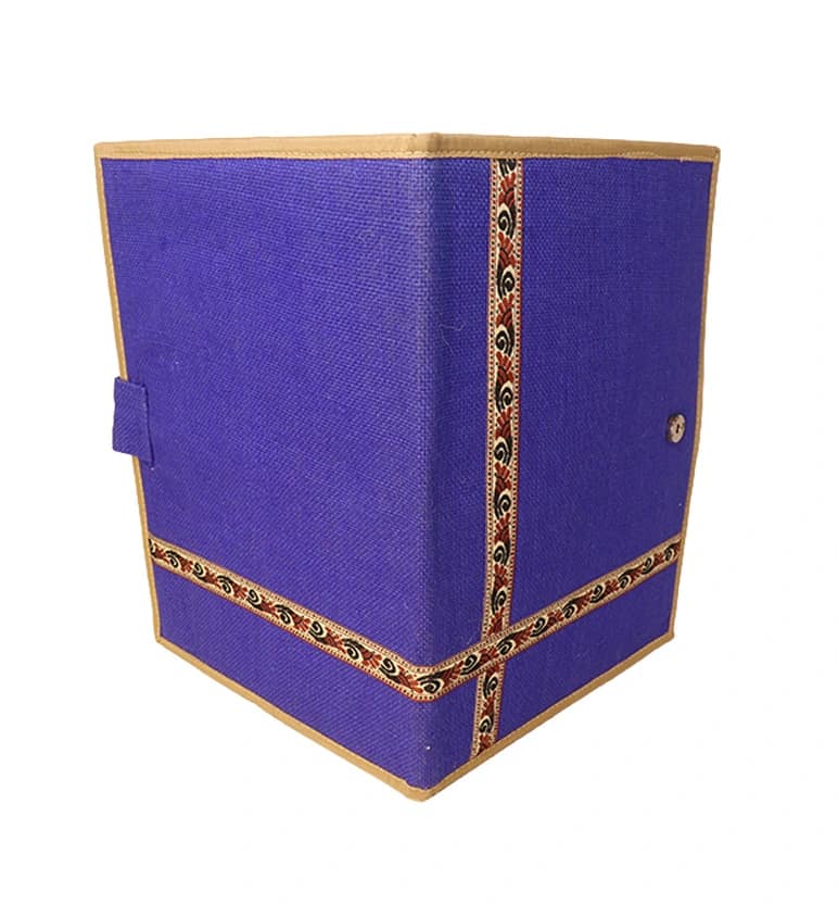 Handcrafted File Folder – Blue Decorative view 2