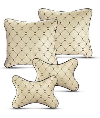 Auto Hub Neck Cushions Set of 4 Beige