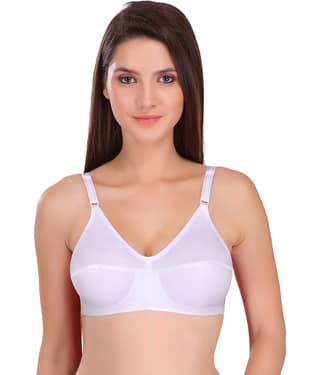 Featherline Pack of 1 Cotton Non Padded Everyday Bra For Women ( White )